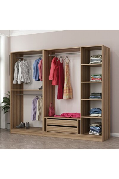 Minar Kale210 5 Bölmeli 2 Çek Giyinme Dolabı Dore