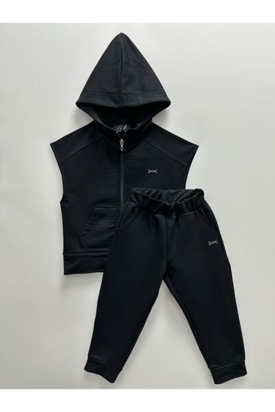 DGK COLLECTİON طقم بدلة رياضية بغطاء للرأس وسحاب للأطفال من الجنسين