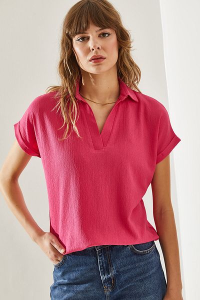 Bianco Lucci Γυναικεία πλεκτή μπλούζα Polo Neck - Crinkle60251139