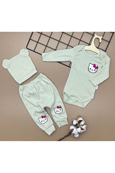 minibird baby طقم قطط مطرز بالفرن مكون من 3 قطع