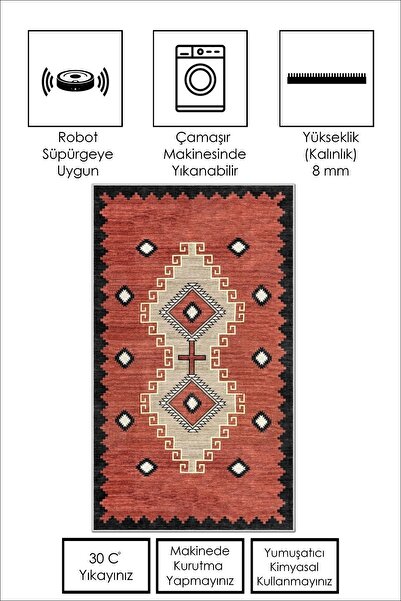 West Home Dijital Baskı Yıkanabilir Kaymaz Taban Leke Tutmaz Mutfak Halısı Salon Halısı Ve Yolluk