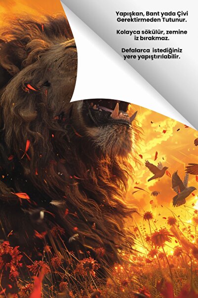 Pi Papers Gücün ve Zaferin İhtişamı Aslan Posteri, Fanatik Posteri, Taraftar Posteri, Akıllı Kağıt Poster