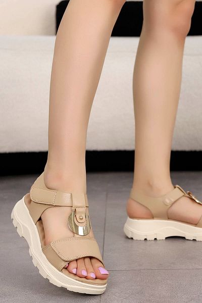 Mamito Ayakkabı DM 1200 Gold - Σανδάλια με αγκράφα και Velcro