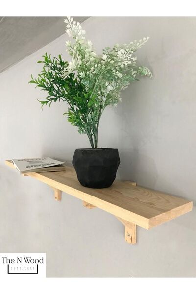 The N Wood Ahşap Kitaplık Duvar Rafı