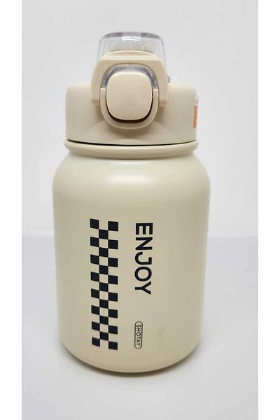 Shotay Chess ST-8150 600ml White Thermos Flask - Use with Steel Straw and No Straw