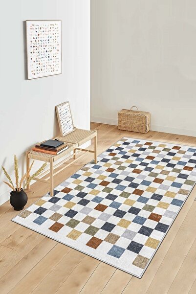 West Home Dijital Baskı Yıkanabilir Kaymaz Taban Mutfak Halısı Salon Halısı V...