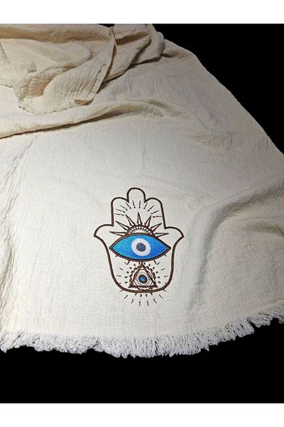 shules collection Fatma Mother's Hand Embroidered Special Design - Muslin Peshtemal, Πετσέτα θαλάσσης, Πετσέτα μπάνιου