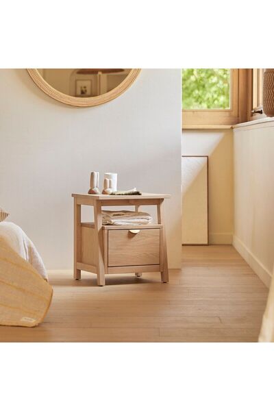 ŞafakMobilya Pola Tek Çekmeceli Masif Ahşap Komodin