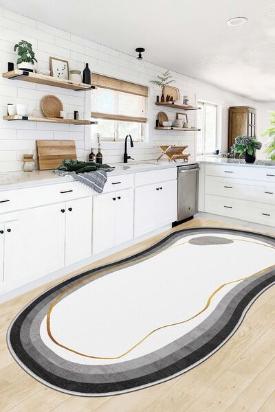 West Home Makinede Yıkanabilir Kaymaz Taban Leke Tutmaz Kesimli Salon Halısı ...