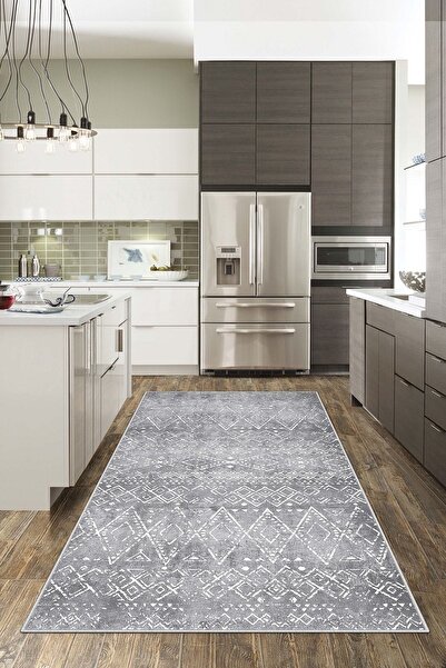West Home Dijital Baskı Yıkanabilir Kaymaz Taban Salon Halısı Mutfak Halısı Y...