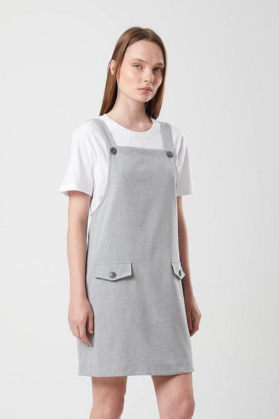 MsLena Butik Gray Slopet Women's Dress - 2 Stages, Length Without Pockets M249-4523