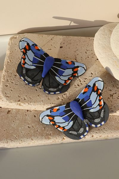 Gizy Store Big Blue Butterfly - Polymer Clay Handmade