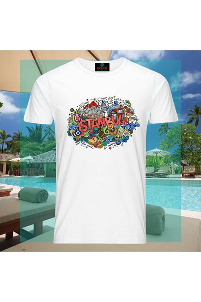Gölge Store Tricou oversize unisex cu imprimeu pe piept Istanbul