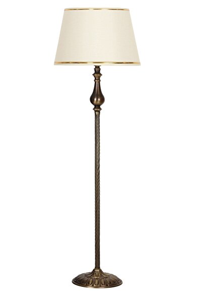 Vinner Antony Eskitme Burgulu Metal Lambader - Gold Şeritli Beyaz