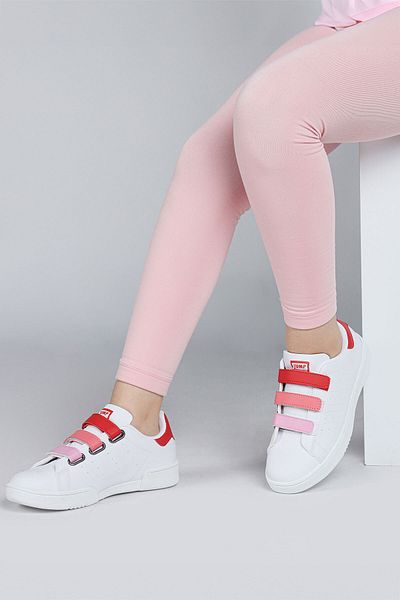 Jump 30110 Red - White Velcro Girls' Sneakers Casual Sneakers