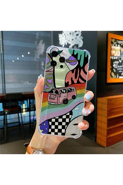 GAGA ELEKTRONİK iPhone 11 Compatible Transparent Card Holder Antishock Camera Protection Case