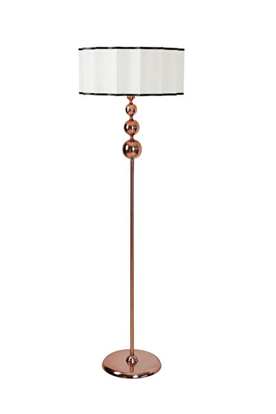 Vinner Noa Vega Bakır Rose Gold Kaplama Tek Ayaklı Metal Lambader - Krem