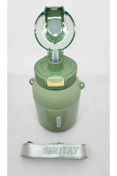 Shotay Dome ST-8081 800ml Green Flask Thermos - Use with Steel Straw and No Straw