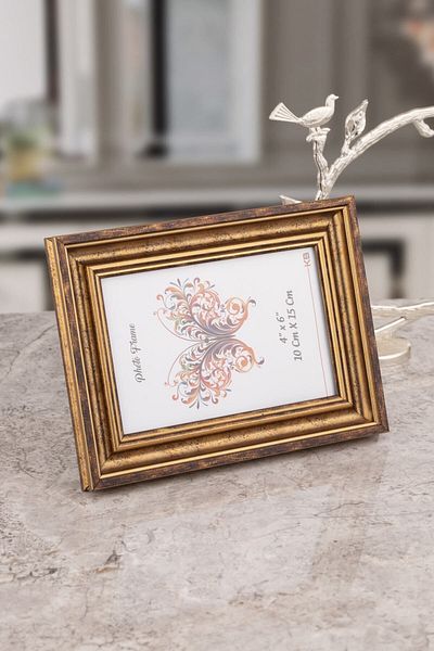 Seniste Caen Mini Glass Decorative Picture Frame Antiqued Copper with Adjustable Legs - Wall Hangable 10x15