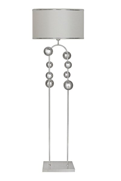 Vinner Krom Kaplama Metal Lambader - Krom Şeritli Beyaz