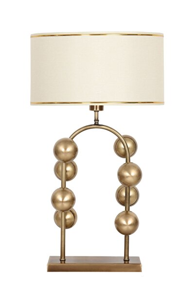 Vinner Cabil Eskitme Kaplama Özel Tasarım Paslanmaz Metal Abajur Gold Şeritli...