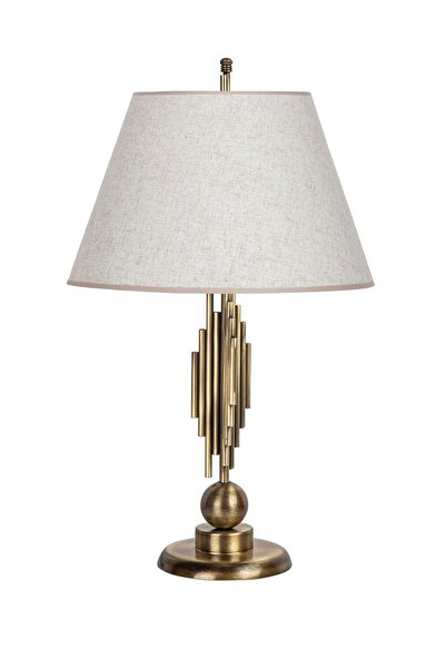 Vinner Marche Mka-01 Eskitme Mat Gold Metal Abajur - Beyaz Kırçıl