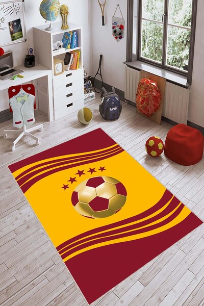 Viva Home Sarı Kırmızı Aslan Taraftar Halısı Yolluk VH055