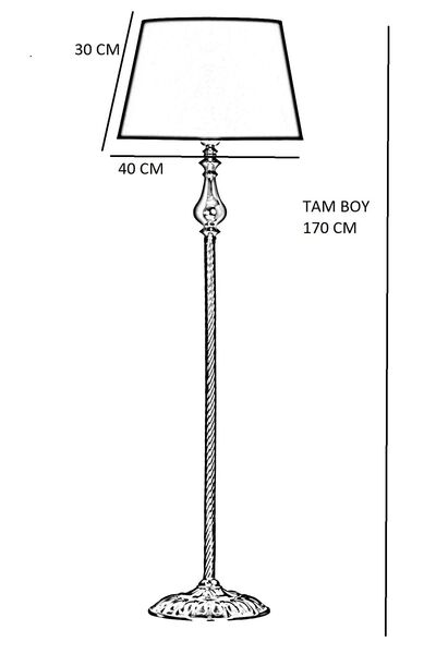 Vinner Madelyn Gold Kaplama Burgulu Metal Lambader - Gold Şeritli Beyaz