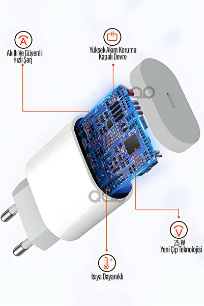 TEKNOHANE 35w Usb-c Hızlı Şarj Adaptörü Iphone 11-12-13 Iphone 14 Iphone 15 Uyumlu Hızlı Şarj 25 Watt