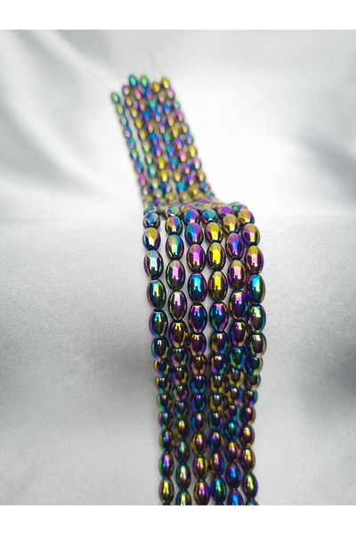 Yüksel Boncuk 6x9 mm Barley Cut Hematite - Natural Stone Array