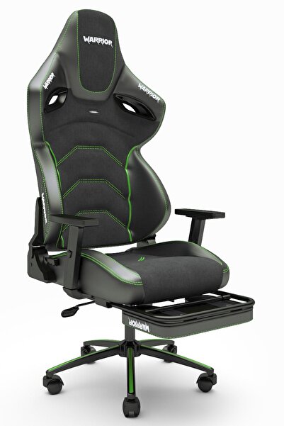 warrior Kratos Oyuncu Koltuğu - Antrasit / Yeşil - Ayak Uzatmalı Üst Sınıf Bilgisayar Koltuğu