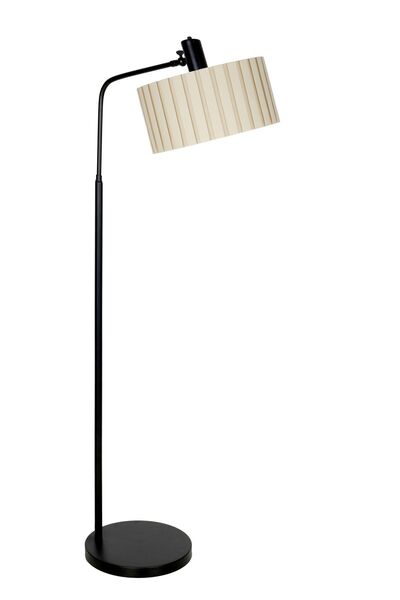 Vinner Rivoli Statik Siyah Kaplama Tek Ayaklı Metal Lambader - Krem Kırma