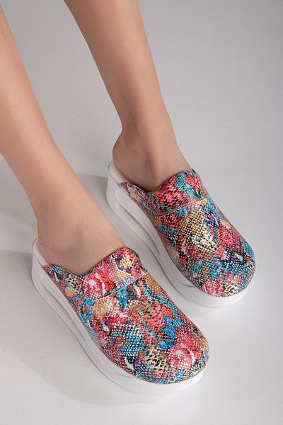 SABOTERLİK Air Sole Wedge Heels Orthopedic Hospital Nurse Γυναικείες παντόφλες Sabo με μοτίβο φιδιού