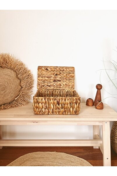 KaiHome منظم سلة مستطيلة من الخوص مقاس 32 × 21 × 14 سم