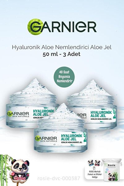 Garnier 3 Adet Garnier Günlük Nemlendirici Hyaluronik Aloe Jel 50 ml ve ROSIE