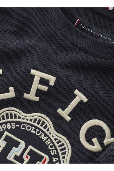 Tommy Hilfiger Baskılı Lacivert Erkek T-Shirt MONOTYPE ARCH H SEAL TEE S/S
