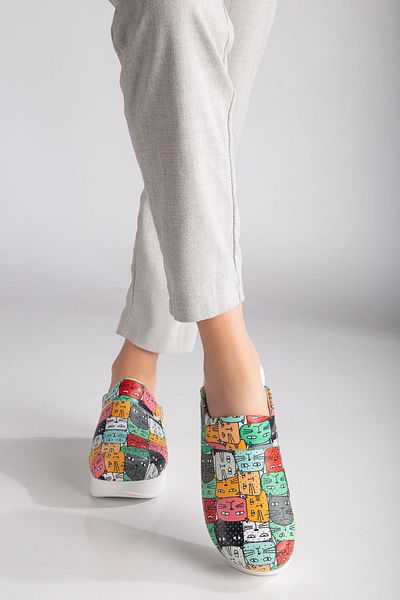 AREL MEDİKAL Air Sole Wedge Heeled Orthopedic Hospital Nurse Γυναικείες Παντόφλες Cat