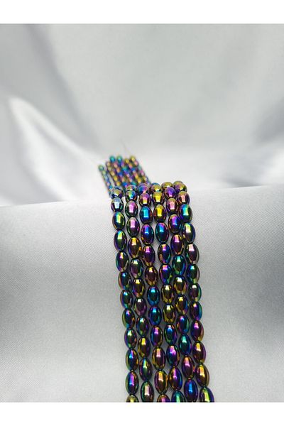 Yüksel Boncuk 6x9 mm Barley Cut Hematite - Natural Stone Array