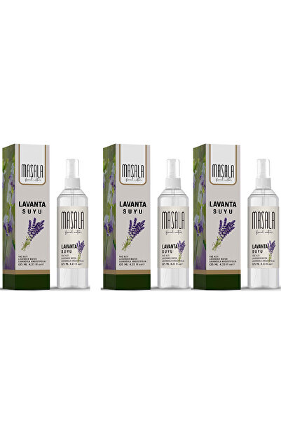 Masala 3 Pieces Pure Lavender Water 125 ml Natural Oily Hydrosol - Tonic Lave...