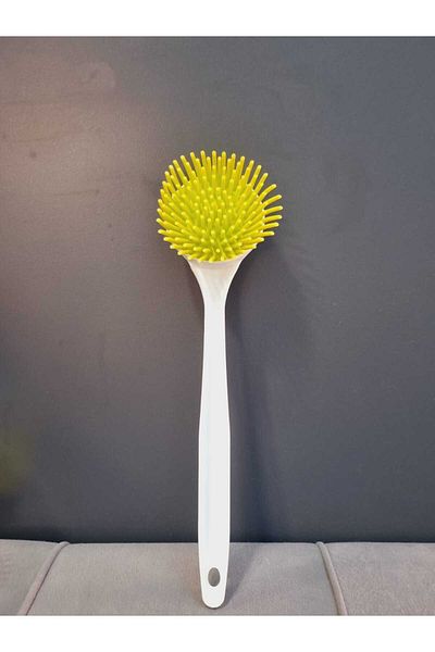 Lider MAGNESİA White Silicone Dishwasher - Long Handle, for Wash Basin and Dish Washing