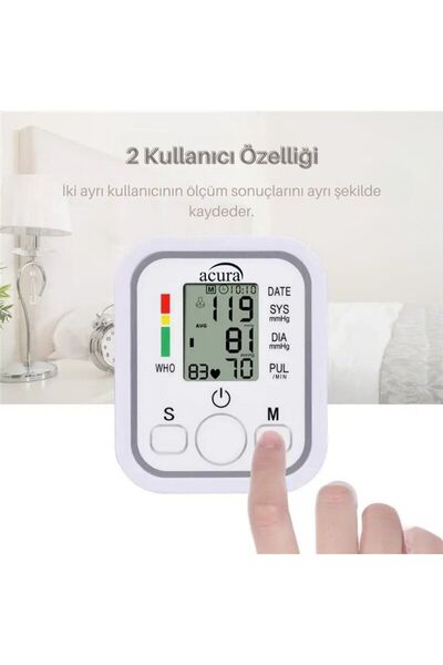 Acura AC-463 Çift Kullanıcı Özellikli Koldan Tansiyon Aleti Pil Hediyeli