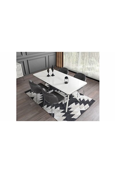 mobilyabazari Erva %100 MDF Yemek Masası ve 6 Sandalye