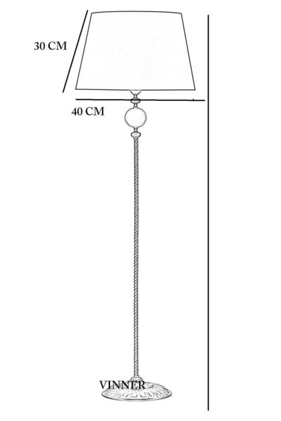 Vinner Conic Eskitme Tek Ayaklı Metal Burgulu Lambader - Gold Şeriti Sarı Kırçıl