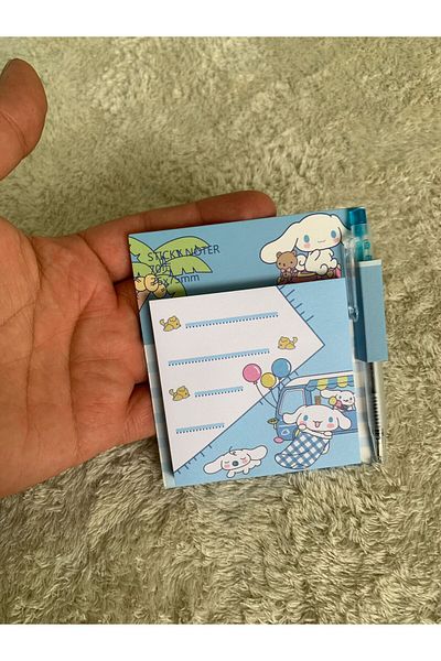 Meyra Accessories Sanrio Sticker Memo Pad and Mini Pen Kuromi Cinnamoroll My Melody Pompuroin Gift Set Mini Note