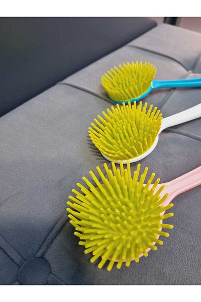 Lider MAGNESİA Pink Long Handle Silicone Head Dishwashing and Sink Cleaning Brush