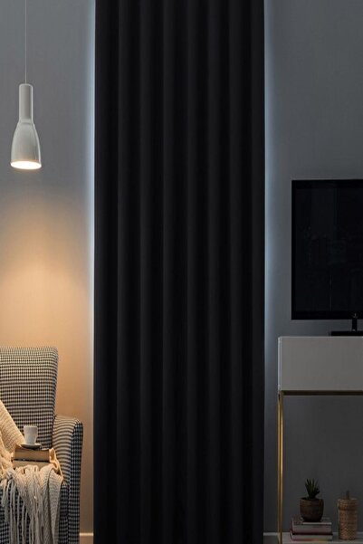 izelart Siyah Blackout Karartma Perde Termal