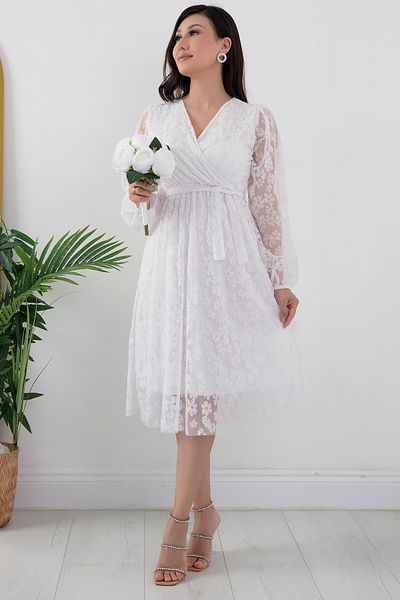 PULLIMM Rochie cu decolteu dublu cu decolteu flocat - 2023-0087