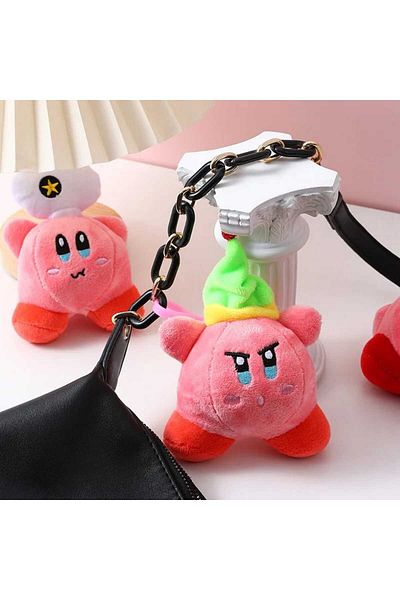 Meyra Accessories Kirby Cute Plush Keychain Bag Accessory Custom Character Gift Keychain Model Optional