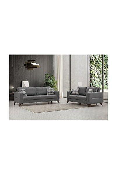 Minar Kristal 3+2 Koltuk Takımı Koyu Gri