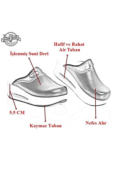AREL MEDİKAL Orthopedic Patterned Wedge Heeled Women's Slippers - Peacock